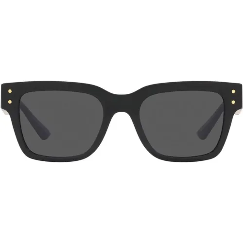 Schwarze/Graue Sonnenbrille,Schwarze/Graue Blaue Monogramm Sonnenbrille - Versace - Modalova