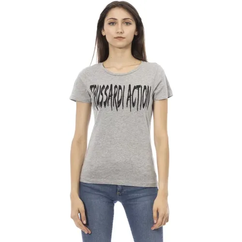 Kurzarm Rundhals T-Shirt , Damen, Größe: M - Trussardi - Modalova