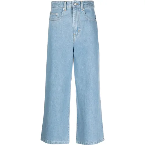 Blaue Cropped Denim Jeans , Damen, Größe: W28 - Kenzo - Modalova