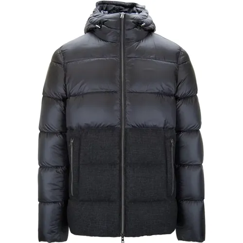 Down Jackets, male, , Size: XL Hooded Down Jacket - Herno - Modalova
