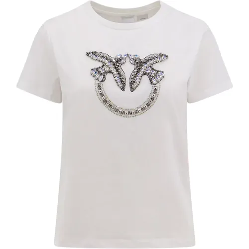 Rhinestone T-Shirt , female, Sizes: XS - pinko - Modalova
