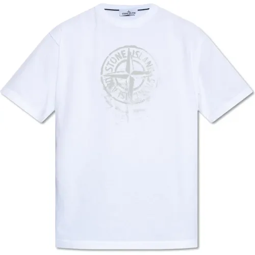 Logo-printed T-shirt , male, Sizes: 2XL, M - Stone Island - Modalova