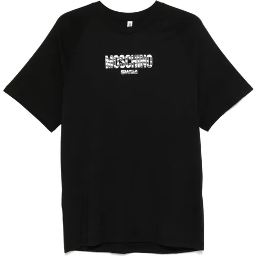 T-Shirt mit Logo-Print , Herren, Größe: L - Moschino - Modalova