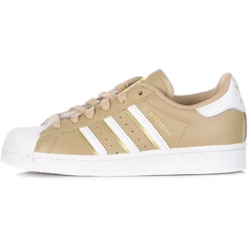 Cloud White Low Sneaker mit Gold Metallic , Damen, Größe: 40 EU - Adidas - Modalova