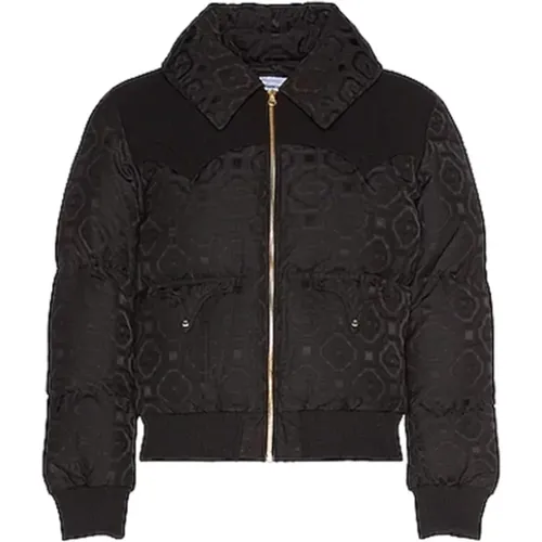 Bomber Jackets, male, , Size: L Logo Down Jacket Bomber Knitted Elastic - Casablanca - Modalova