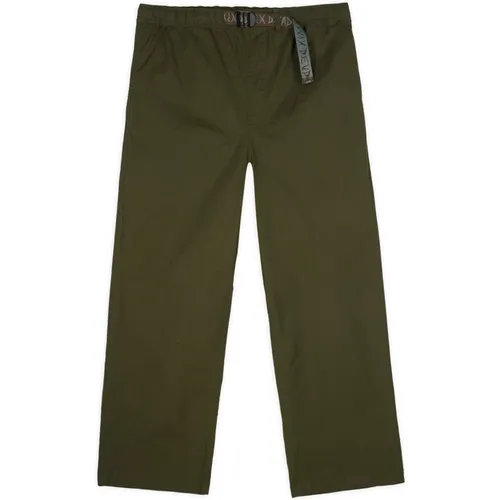 Straight Trousers, male, , Size: M Elasticated Trousers with D-Ring Belt - Brain Dead - Modalova