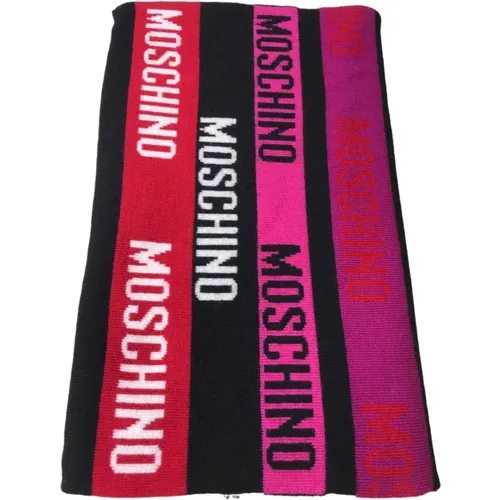 Scarves, female, , Size: ONE SIZE Logo Wool Scarf - Moschino - Modalova