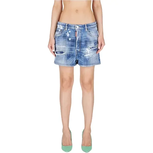 Denim Shorts - Blau, Distressed Stil - Dsquared2 - Modalova