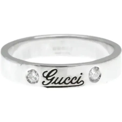 Pre-owned Jewellery, female, , Size: ONE SIZE Pre-owned White Gold rings - Gucci Vintage - Modalova