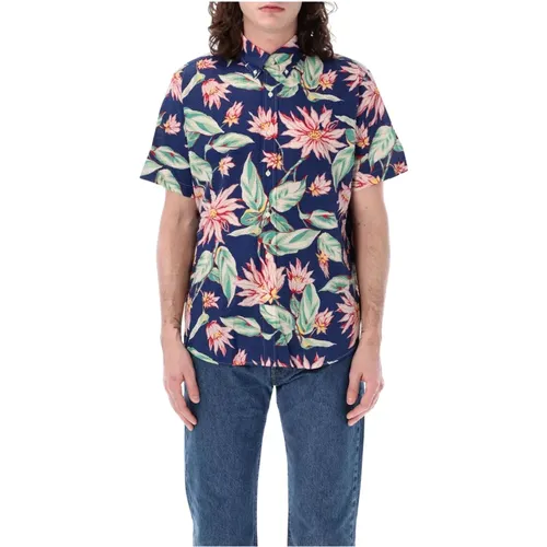 Navy Seersucker Short Sleeve Shirt , male, Sizes: XL - Ralph Lauren - Modalova