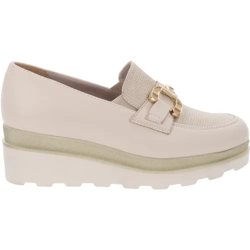 Damenloafer aus Leder und Stoff , Damen, Größe: 39 EU - Cinzia Soft - Modalova