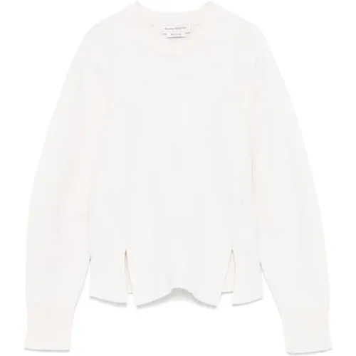 Ribbed Cashmere Wool Sweater , female, Sizes: S, M - alexander mcqueen - Modalova