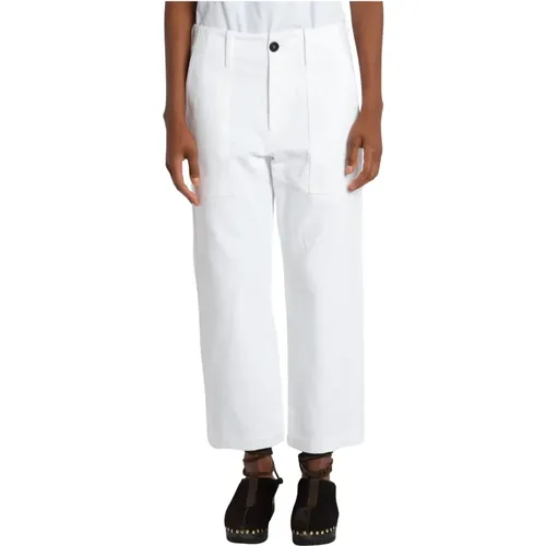 Denim Trousers with Large Pockets , female, Sizes: S, XS - Jejia - Modalova