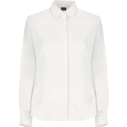 Cotton Shirt with Collar , female, Sizes: M - Fay - Modalova