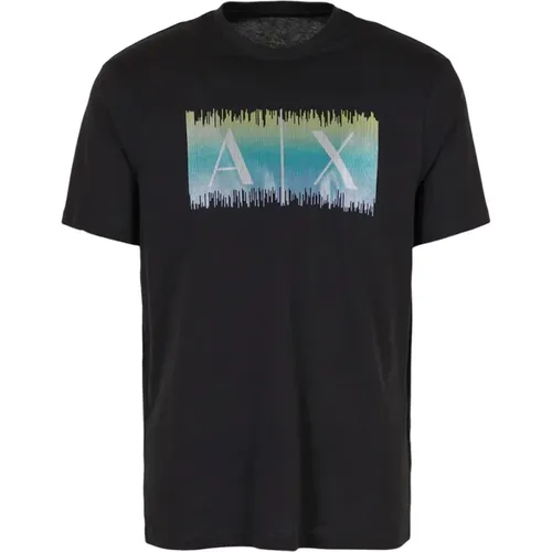 Schwarze T-Shirts , Herren, Größe: XL - Armani Exchange - Modalova
