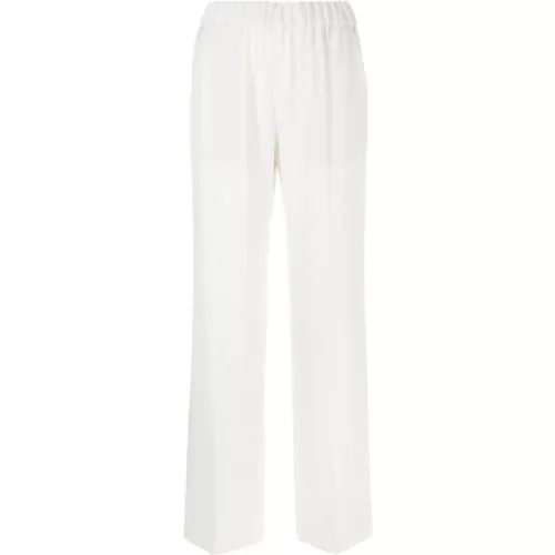 Wide Trousers, female, , Size: L Wide Leg Trousers with High Waist - Alberto Biani - Modalova