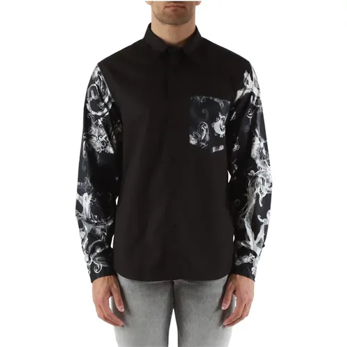 Printed Regular Fit Shirt with Pocket , male, Sizes: M, S, L, XL - Versace Jeans Couture - Modalova