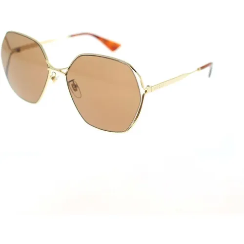 Goldrahmen Sonnenbrille Gg0818Sa 002 - Gucci - Modalova