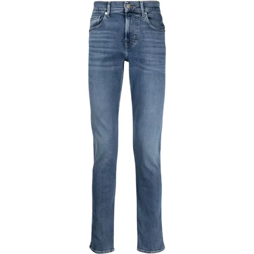 Slim Fit Jeans aus Stretch-Denim , Herren, Größe: W30 - 7 For All Mankind - Modalova
