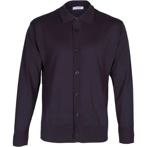 Casual Shirts, male, , Size: S Slim Fit Knit Shirt - Paolo Pecora - Modalova