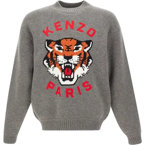 Mens Grey Sweater , male, Sizes: XL, L, M - Kenzo - Modalova