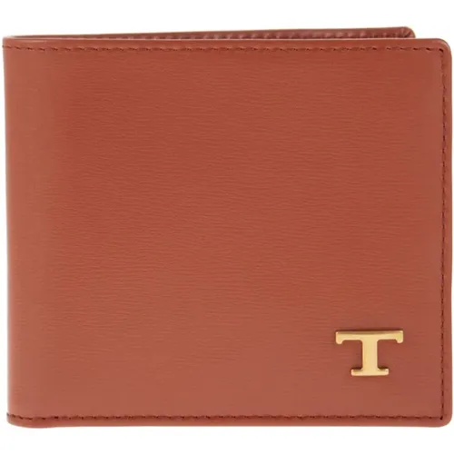 Timeless T-logo Leather Wallet , female, Sizes: ONE SIZE - TOD'S - Modalova