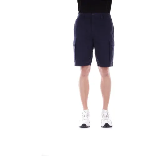 Blaue Shorts mit Reißverschluss und Taschen , Herren, Größe: W35 - Woolrich - Modalova