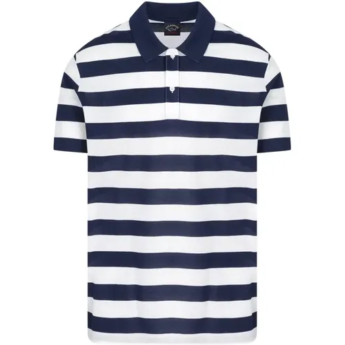 Stripe Pique Cotton Polo Shirt , male, Sizes: L - PAUL & SHARK - Modalova