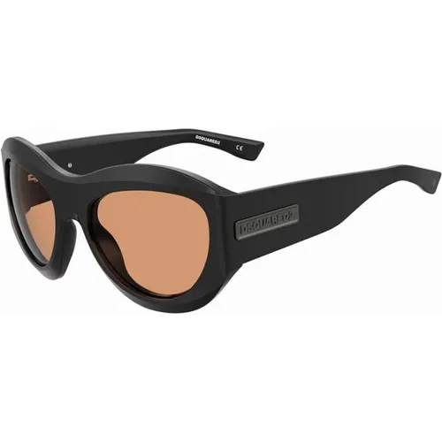 Sunglasses, male, , Size: ONE SIZE Plastic Sunglasses with Orange Glass - Dsquared2 - Modalova