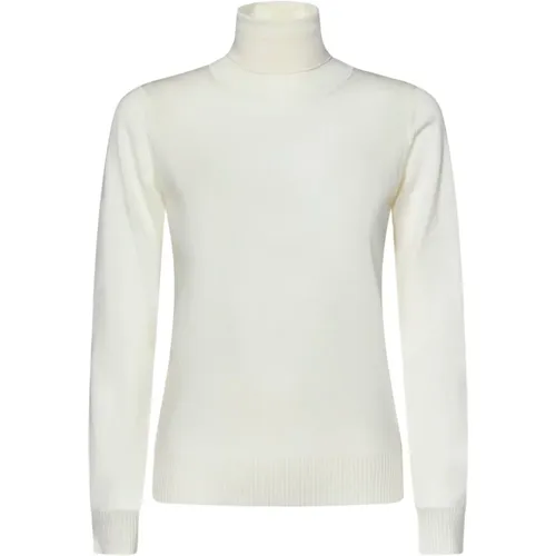 Weißer Gerippter Rollkragenpullover , Damen, Größe: L - Drumohr - Modalova