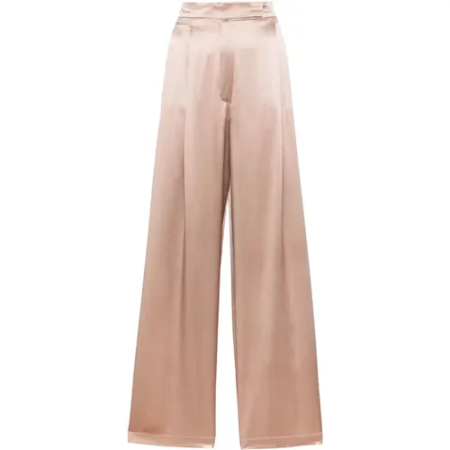 Braune Seidenweite Hosen , Damen, Größe: 2XS - Max Mara - Modalova