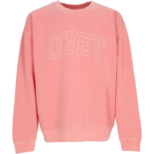 Sweatshirts, male, , Size: XS Lightweight Crewneck Sweatshirt Pigment Shell - Obey - Modalova