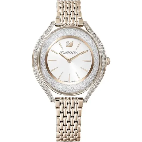 Watches, female, , Size: ONE SIZE Women's Bracelet Watch Crystalline Aura Watch Swiss Production, Metal Bracelet, Gold-Colored, Champagne-Gold Finish - Swarovski - Modalova