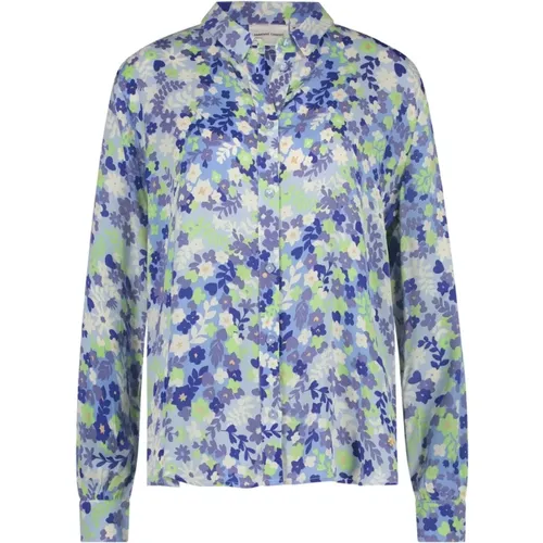 Blaue Bluse mit Popping Flowers , Damen, Größe: XL - Fabienne Chapot - Modalova