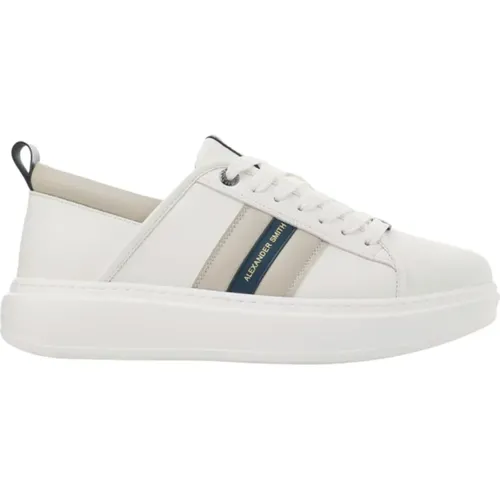 Eco Wembley White Grey Blue Sneakers , male, Sizes: 9 UK, 10 UK, 7 UK, 8 UK, 11 UK - Alexander Smith - Modalova