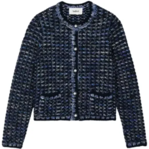 Strukturierter Cardigan in Marineblau , Damen, Größe: L - BA&SH - Modalova