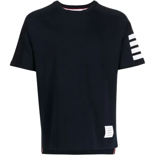 Bar Stripe Milano Baumwoll T-Shirt , Herren, Größe: M - Thom Browne - Modalova