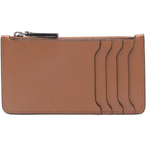 Wallets & Cardholders, male, , Size: ONE SIZE Card Case with Zipper - Marni - Modalova