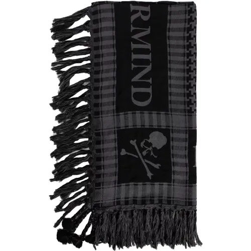 Multicolor Logo Skull Scarf with Tassels , male, Sizes: ONE SIZE - Mastermind World - Modalova