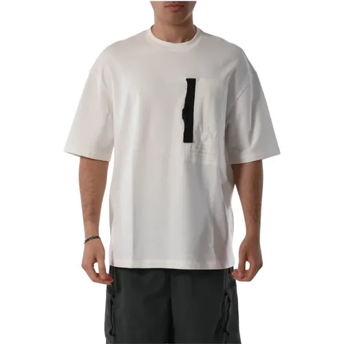 Cotton T-shirt with Front Contrast Band , male, Sizes: M, S, L - Armani Exchange - Modalova