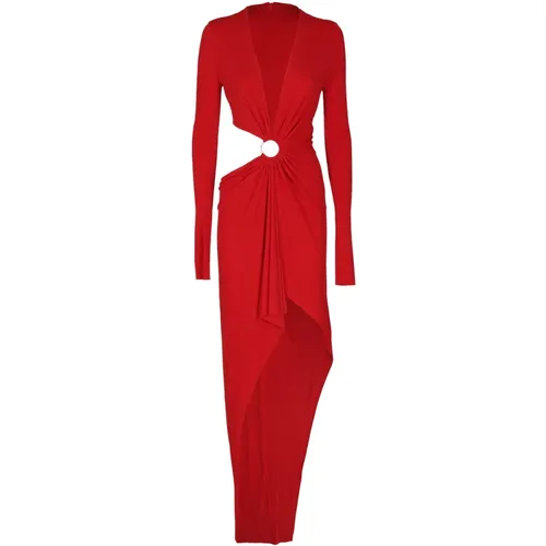 Elegant Long Dress with Cut-Outs , female, Sizes: S - Alexandre Vauthier - Modalova