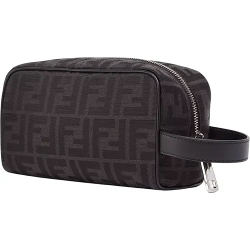 Toilet Bags, male, , Size: ONE SIZE Jacquard Toiletry Case with Zip - Fendi - Modalova