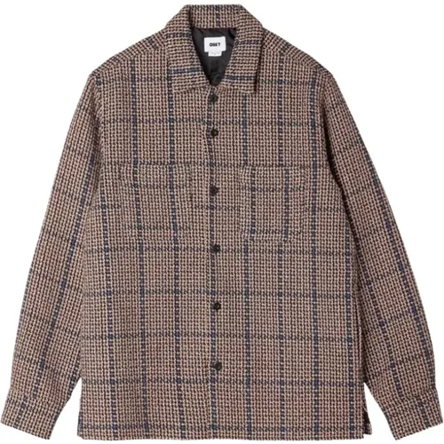 Tweed Checkered Shirt Jacket , male, Sizes: L - Obey - Modalova