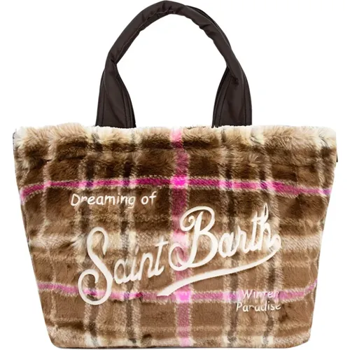 Soft Fur Bag with Saint Barth Embroidery , female, Sizes: ONE SIZE - MC2 Saint Barth - Modalova