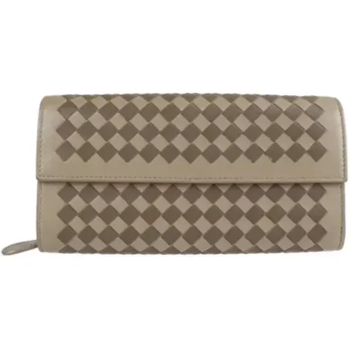 Pre-owned Wallets, female, , Size: ONE SIZE Intrecciato Leather Wallet - Bottega Veneta Vintage - Modalova