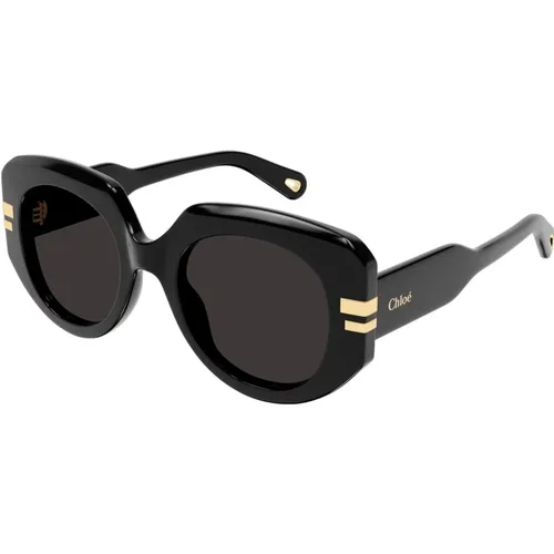 Stilvolle Sonnenbrille in Schwarz , Damen, Größe: 52 MM - Chloé - Modalova