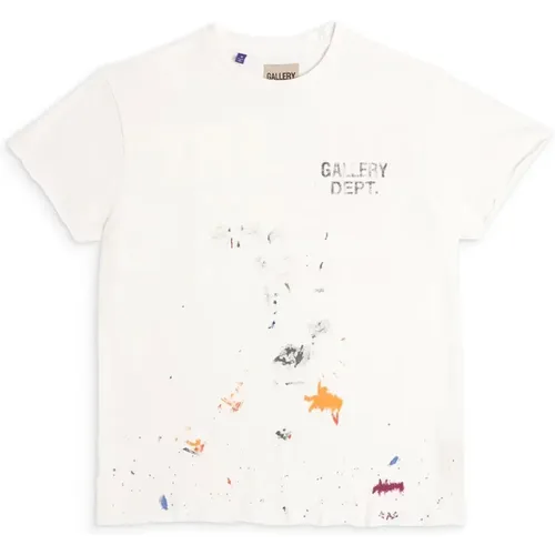 T-Shirts, male, , Size: XL Hand-painted Distressed Boadwalk Tee '' - Gallery Dept. - Modalova