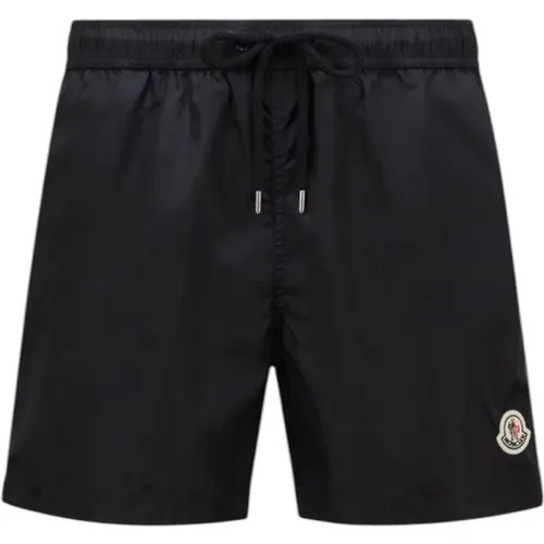 Beachwear, male, , Size: 2XL Navy Logo Patch Swim Shorts - Moncler - Modalova