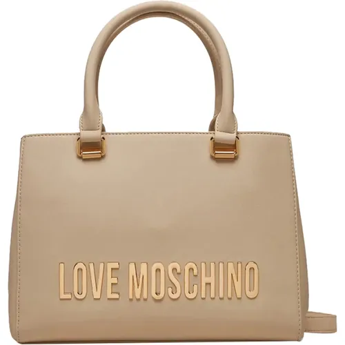 Ivory Lederhandtasche Elegant Stilvoll - Moschino - Modalova