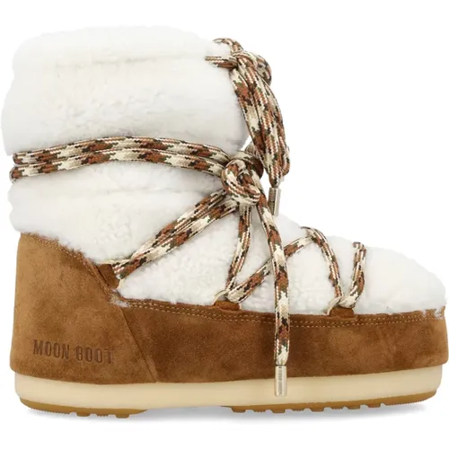 Shearling Stiefel Geschlossen Natürlich - moon boot - Modalova